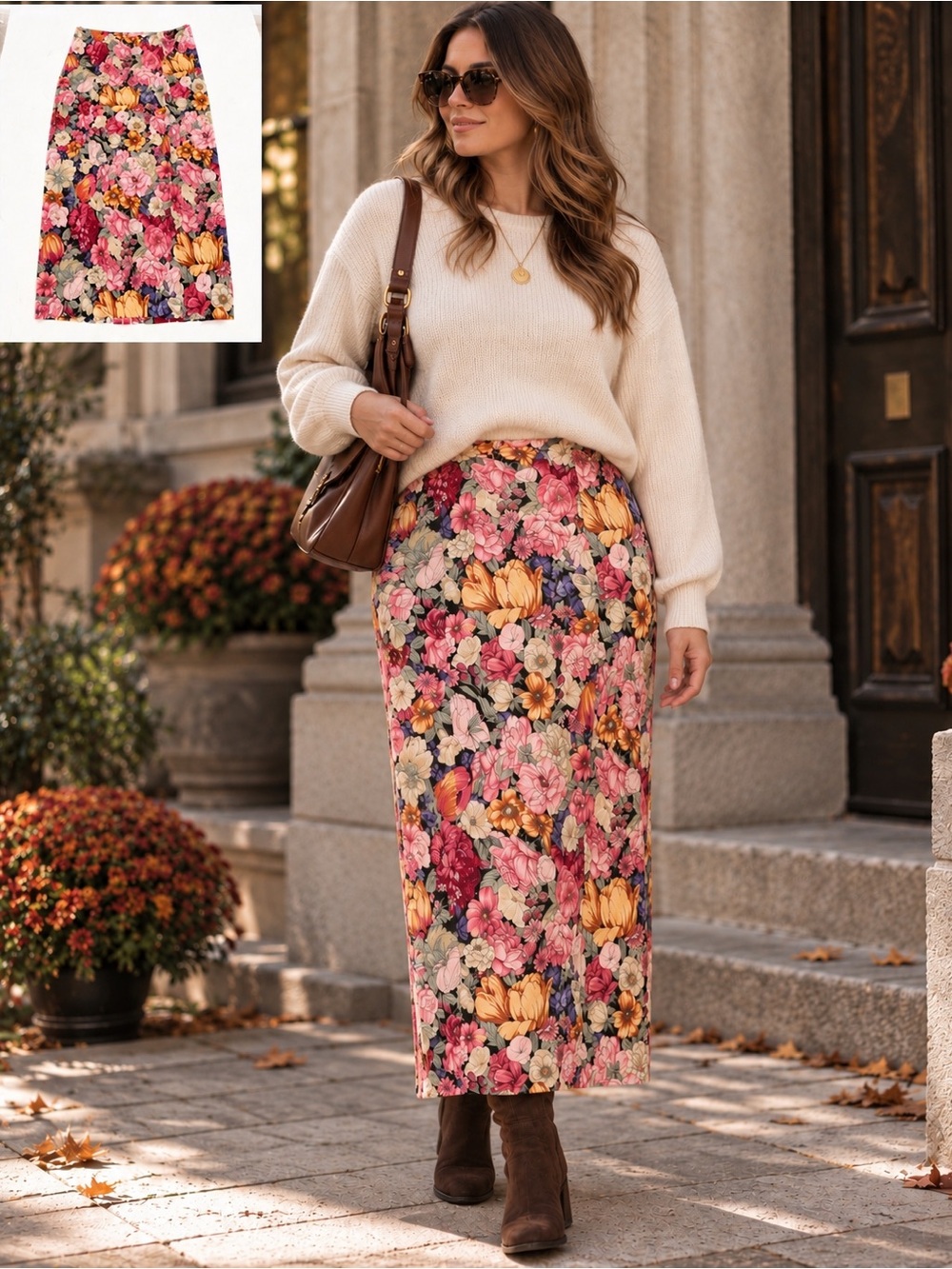 Vintage 90s The Eagle’s Eye Chintz Floral Skirt Preppy New England Cottagecore
